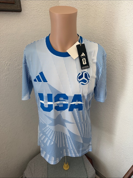 adidas Other - adidas White and Blue USA Soccer Jersey